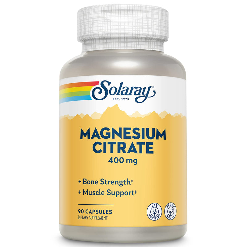 [Australia] - Solaray Magnesium Citrate, Veg Cap (Btl-Plastic) 400mg 90ct 