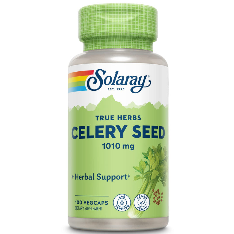 [Australia] - Solaray Celery Seed 1010mg | Healthy Cardiovascular, Liver, Water Balance & Joint Support | Whole Seed w/Phytochemicals & Flavonoids | Non-GMO | 100ct 