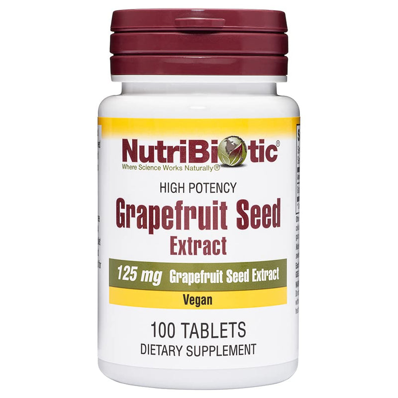 [Australia] - NutriBiotic – Grapefruit Seed Extract Tablets 125mg, 100 Count | Premium Grade GSE with Bioflavonoids | Potent Immune & Overall Health Support | Easy to Swallow | Vegan, Gluten Free, Non-GMO 