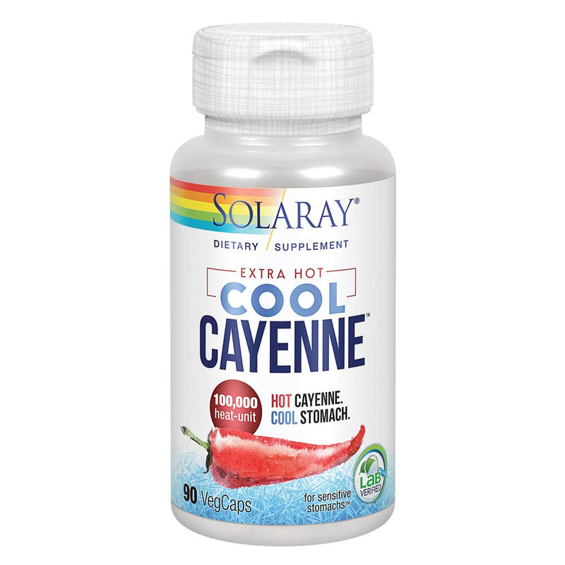 [Australia] - Solaray Extra Hot Cool Cayenne 100,000 HU | Healthy Digestion, Metabolism & Cardiovascular Support | 90 VegCaps 