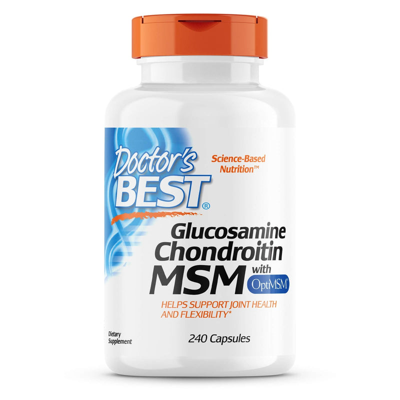 [Australia] - Doctor's Best Glucosamine Chondroitin Msm with OptiMSM Capsules, Supports Healthy Joint Structure, Function & Comfort, Non-GMO, Gluten Free, Soy Free, 240 Count (Pack of 1) 