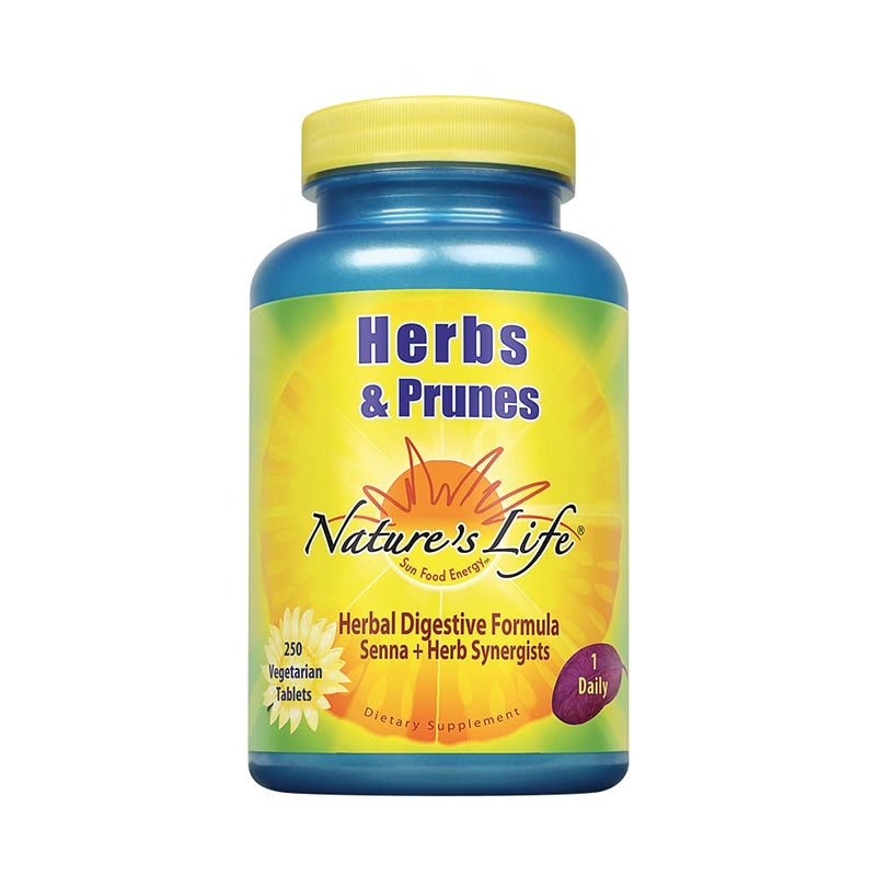 [Australia] - Natures Life Herbs & Prunes | 400mg Senna & Herbal Blend for Healthy Digestion Support | Non-GMO | 250 Tabs, 250 Serv. 250 Count (Pack of 1) 