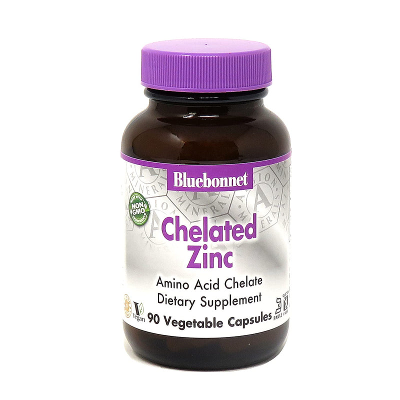 [Australia] - Bluebonnet Nutrition Albion Chelated Zinc, For Immune Health & Enzyme Function*, Soy-Free, Gluten-Free, Non-GMO, Kosher Certified, Dairy-Free, Vegan, 90 Vegetable Capsules, 90 Servings 