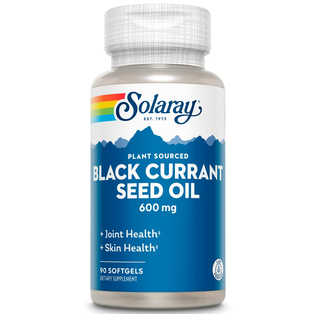 [Australia] - Solaray Black Currant Seed Oil 600 mg | Gamma Linolenic Acid (GLA) | Healthy Skin, Hair, Joints, Vascular & Immune Function Support | 90 Softgels 