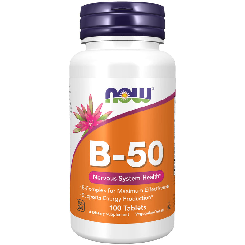 [Australia] - NOW Supplements, Vitamin B-50 mg, Energy Production*, Nervous System Health*, 100 Tablets 