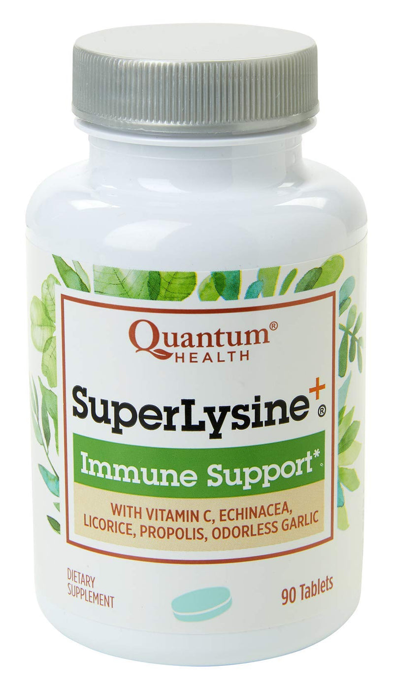 [Australia] - Quantum Health Super Lysine+ / Advanced Formula Lysine+ Immune Support with Vitamin C, Echinacea, Licorice, Propolis, Odorless Garlic (90 Tablets) 