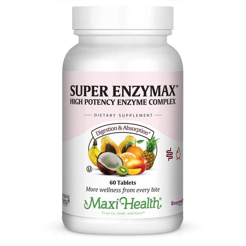[Australia] - Maxi Health Super Enzymax - High Potency Enzyme Complex - Digestion Formula - 60 Tablets - Kosher (EXX) 