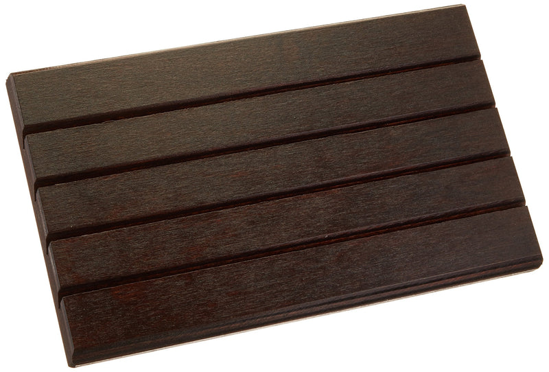 [Australia] - Sammons Preston-63391 Deluxe Playing Card Rack, 9.5" Long x 5" Wide, Stylish Walnut-Stained Fiberboard with Slanted Grooves, Tiered Card Holder with Many Levels, Easy to Organize Playing Cards for Any Game 