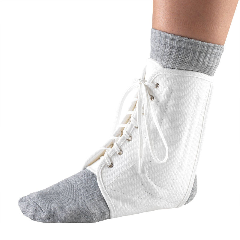 [Australia] - OTC Ankle Brace, Canvas Lace-Up, Semi-Rigid Spiral Stays Small 
