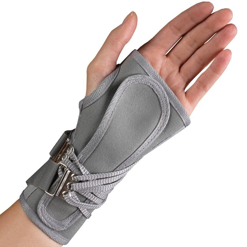 [Australia] - OTC Wrist Splint, Cock-Up Lacing, Canvas, ProChoice, Grey, Small (Left Hand) Small (Pack of 1) Gray (Left Hand) 