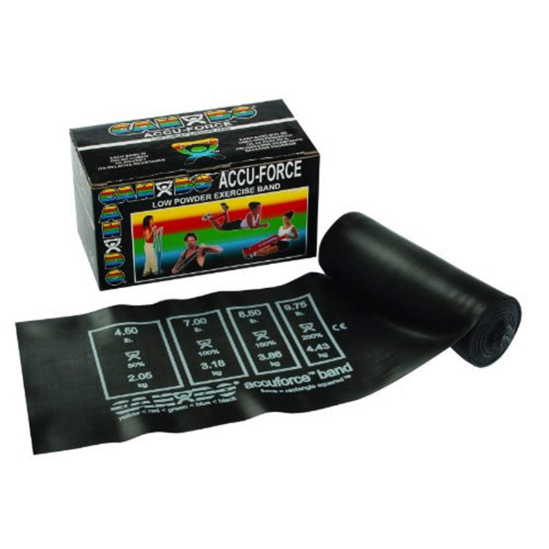 [Australia] - CanDo 10-5915 AccuForce Exercise Band, 6 yd Roll, Black-X-Heavy 6 Yards X-Heavy 