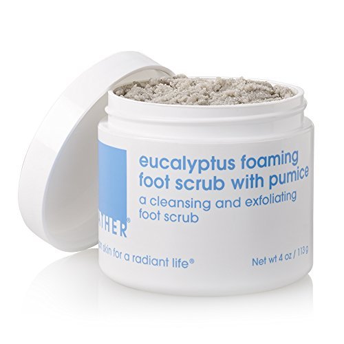 [Australia] - LATHER Eucalyptus Foaming Foot Scrub with Pumice Stone, 4 Ounce Jar 4 Ounce (Pack of 1) 