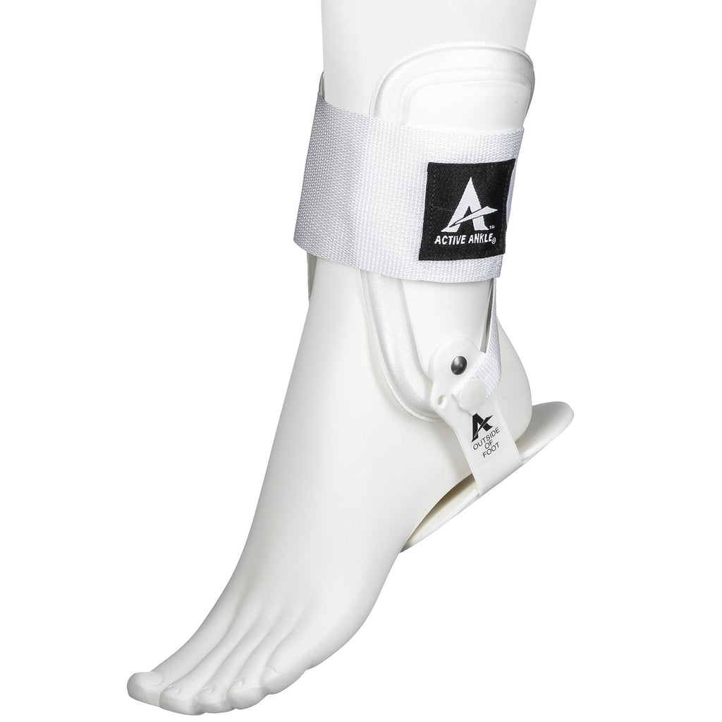 [Australia] - Active Ankle T2 Ankle Brace, Rigid Ankle Stabilizer for Protection & Sprain Support for Volleyball, Cheerleading, Ankle Braces to Wear Over Compression Socks or Sleeves for Stability, Various Sizes White, Large 
