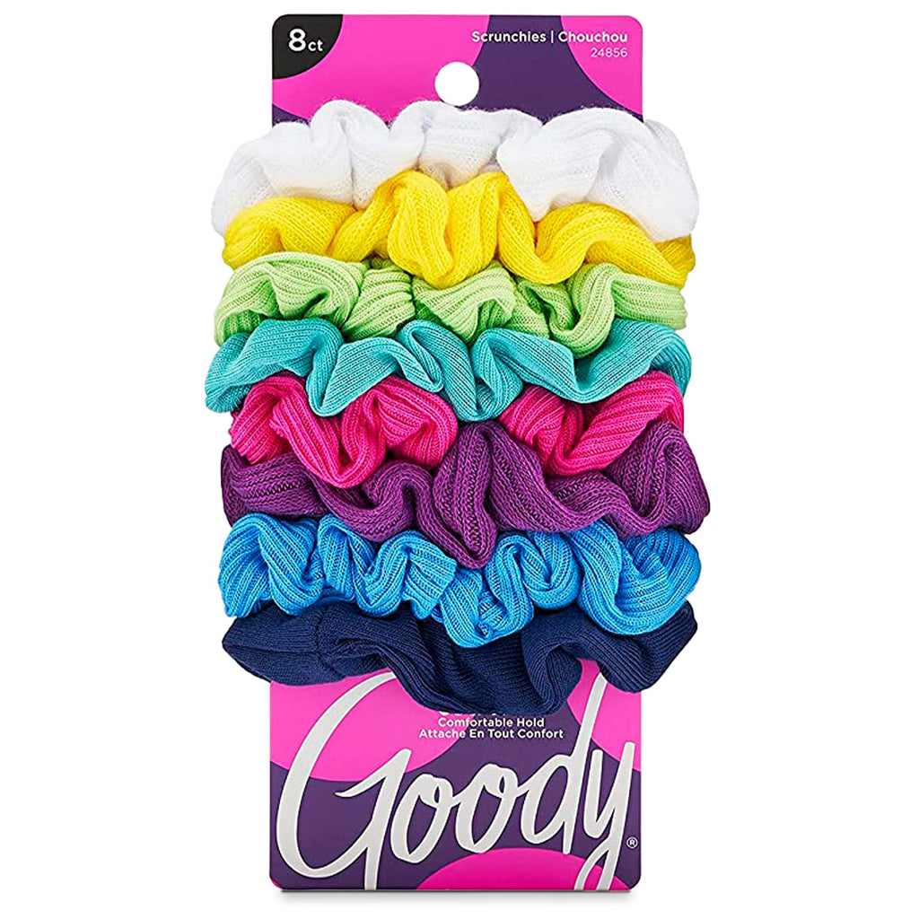 [Australia] - Goody Women's Hair Ouchless Jersey Variety Scrunchies, 8 Count 8 Count (Pack of 1) Multi 