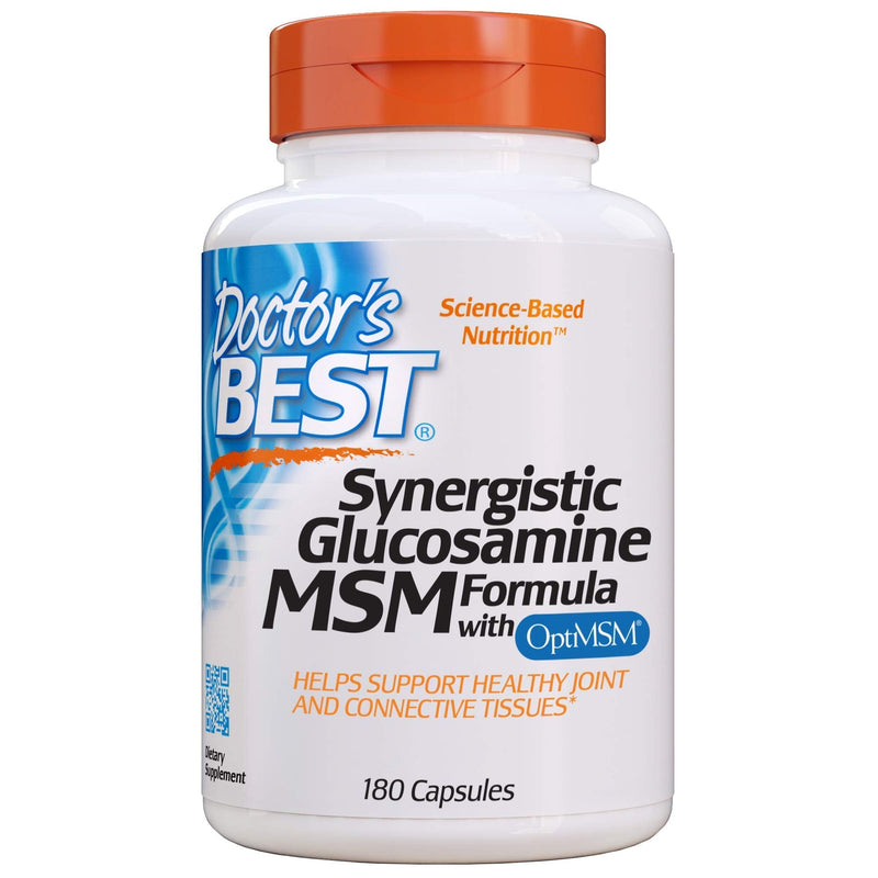 [Australia] - Doctor's Best Synergistic Glucosamine MSM with OptiMSM, Non-GMO, Gluten Free, Soy Free, Joint Support, 180 Caps (DRB-00070) 