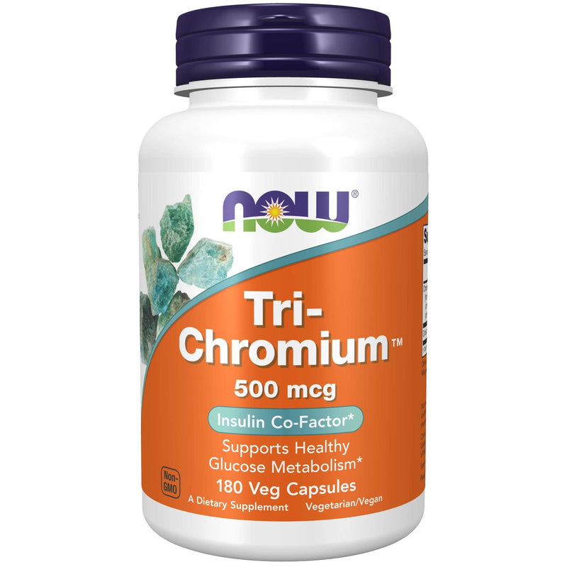 [Australia] - NOW Supplements, Tri-Chromium™ 500 mcg with Cinnamon, Insulin Co-Factor*, 180 Veg Capsules 180 Count (Pack of 1) 