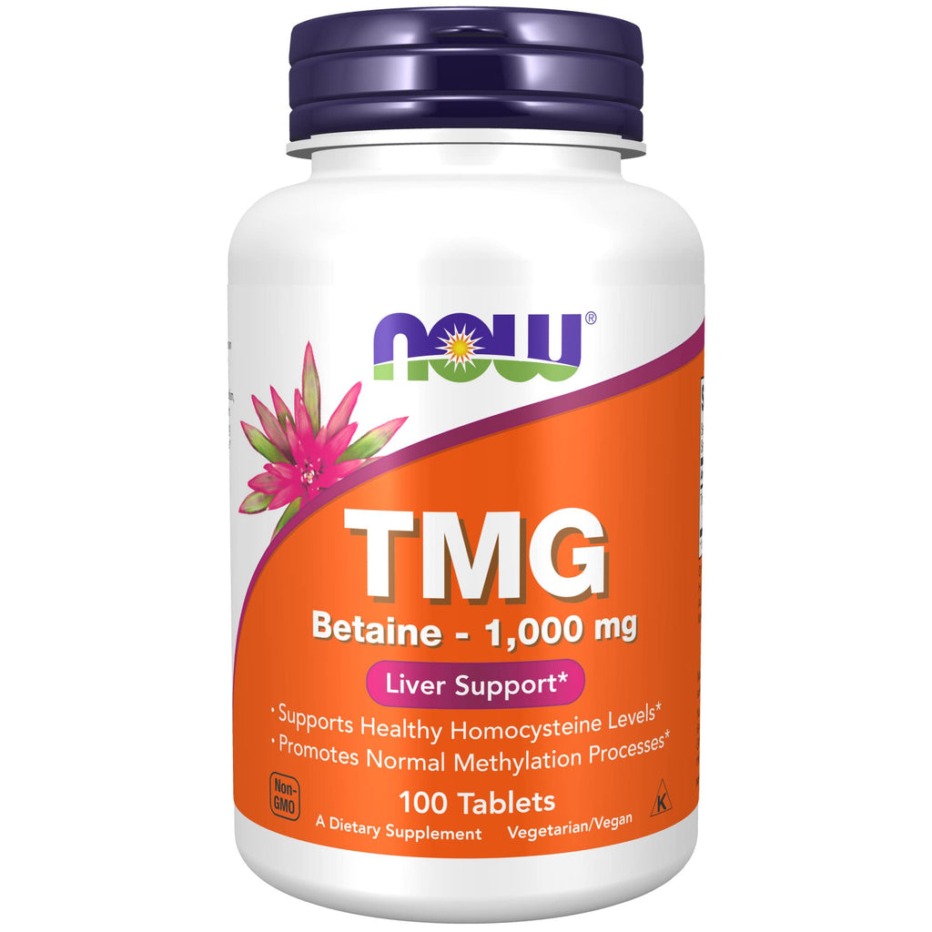 [Australia] - NOW Supplements, TMG Betaine (Trimethylglycine) 1,000 mg, Liver Support*, 100 Tablets 