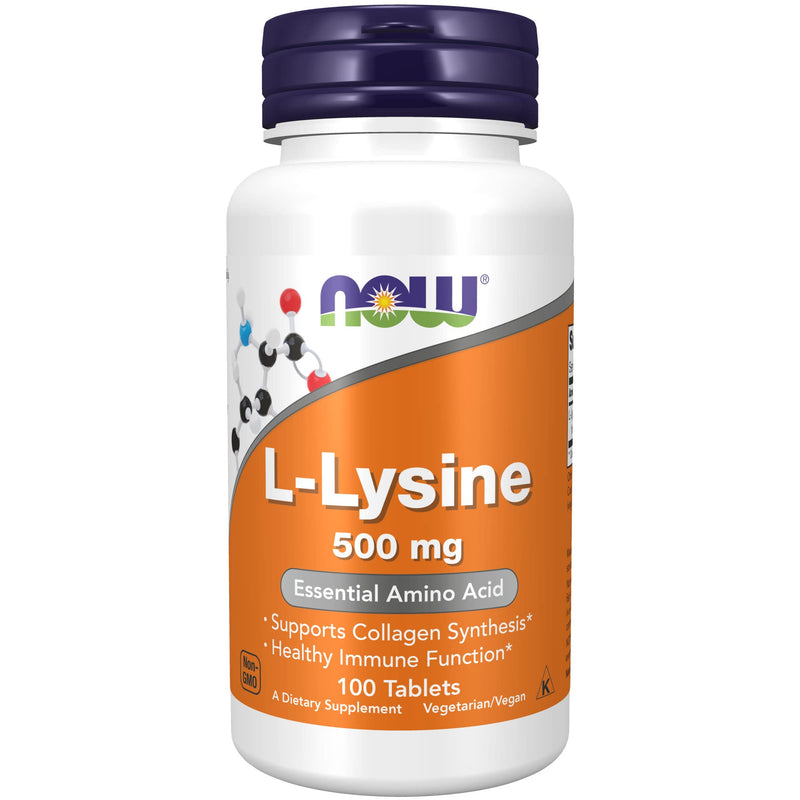 [Australia] - NOW Supplements, L-Lysine (L-Lysine Hydrochloride) 500 mg, Amino Acid, 100 Tablets 