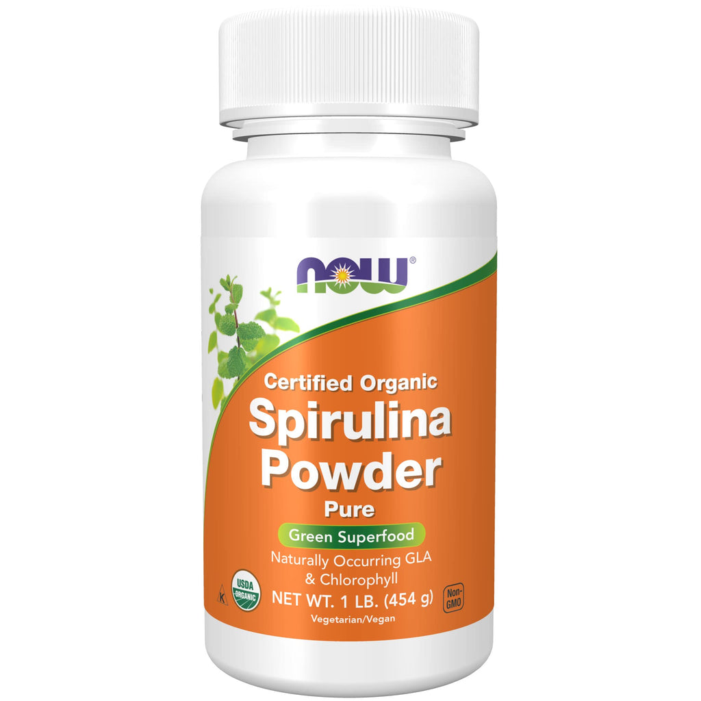 [Australia] - NOW Supplements, Certified Organic, Spirulina Powder, Rich in Beta-Carotene (Vitamin A) and B-12 with naturally occurring GLA & Chlorophyll, 1-Pound 1 Pound (Pack of 1) 