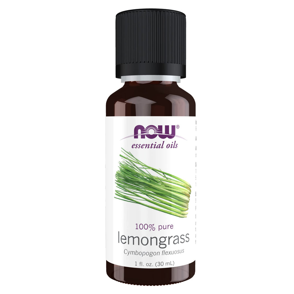 [Australia] - NOW Essential Oils, Lemongrass Oil, Uplifting Aromatherapy Scent, Steam Distilled, 100% Pure, Vegan, Child Resistant Cap, 1-Ounce 1 Fl Oz (Pack of 1) 