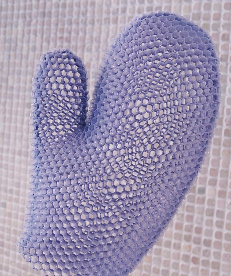 [Australia] - Supracor Spa Bath Mitt Body Exfoliator Face Antibacterial Scrub Sponge (Purple) 