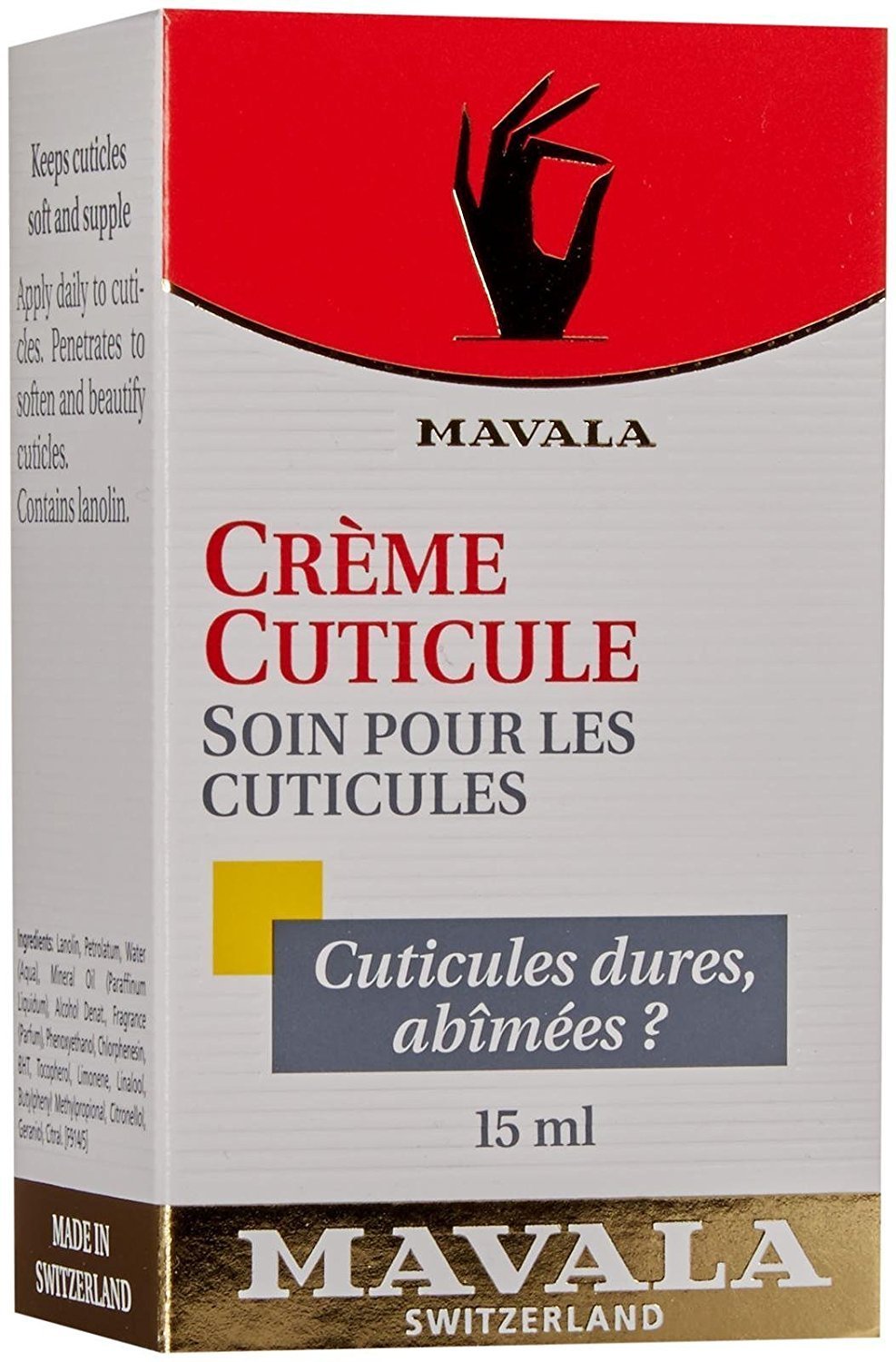 [Australia] - Mavala Cuticle Cream, Serum Conditioner for Nail Growth, Softening Cream to Maintain Healthy Cuticles, Support Cuticle Repair, Nail Care, 0.5 Ounce Bottle 