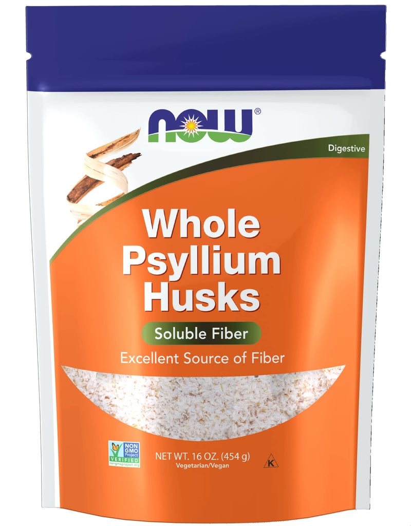 [Australia] - NOW Supplements, Whole Psyllium Husks, Non-GMO Project Verified, Soluble Fiber, 16-Ounce 