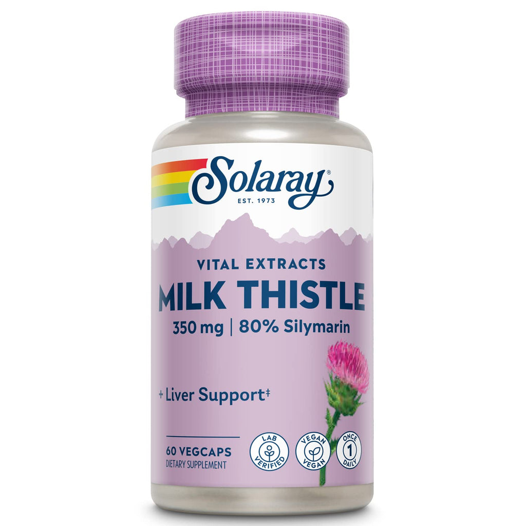 [Australia] - Solaray Milk Thistle Seed Extract 350 mg, with 80% Silymarin, Traditional Herbal Support for Liver Health, 60 VegCaps 