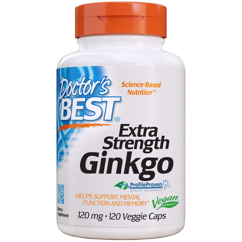 [Australia] - Doctor's Best Extra Strength Ginkgo, Non-GMO, Gluten Free, Vegan, Soy Free, Promotes Mental Function and Memory, 120 mg, 120 Count (Pack of 1) 