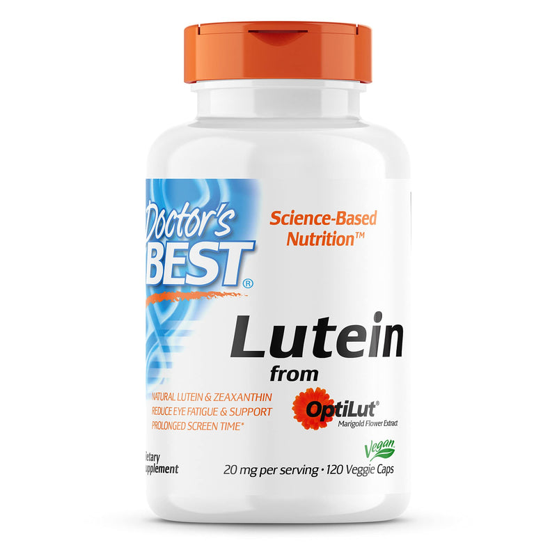 [Australia] - Doctor's Best Lutein with OptiLut Non-GMO, Vegan, Gluten Free, Soy Free, Eye Health, 20 mg, 120 Veggie Caps 