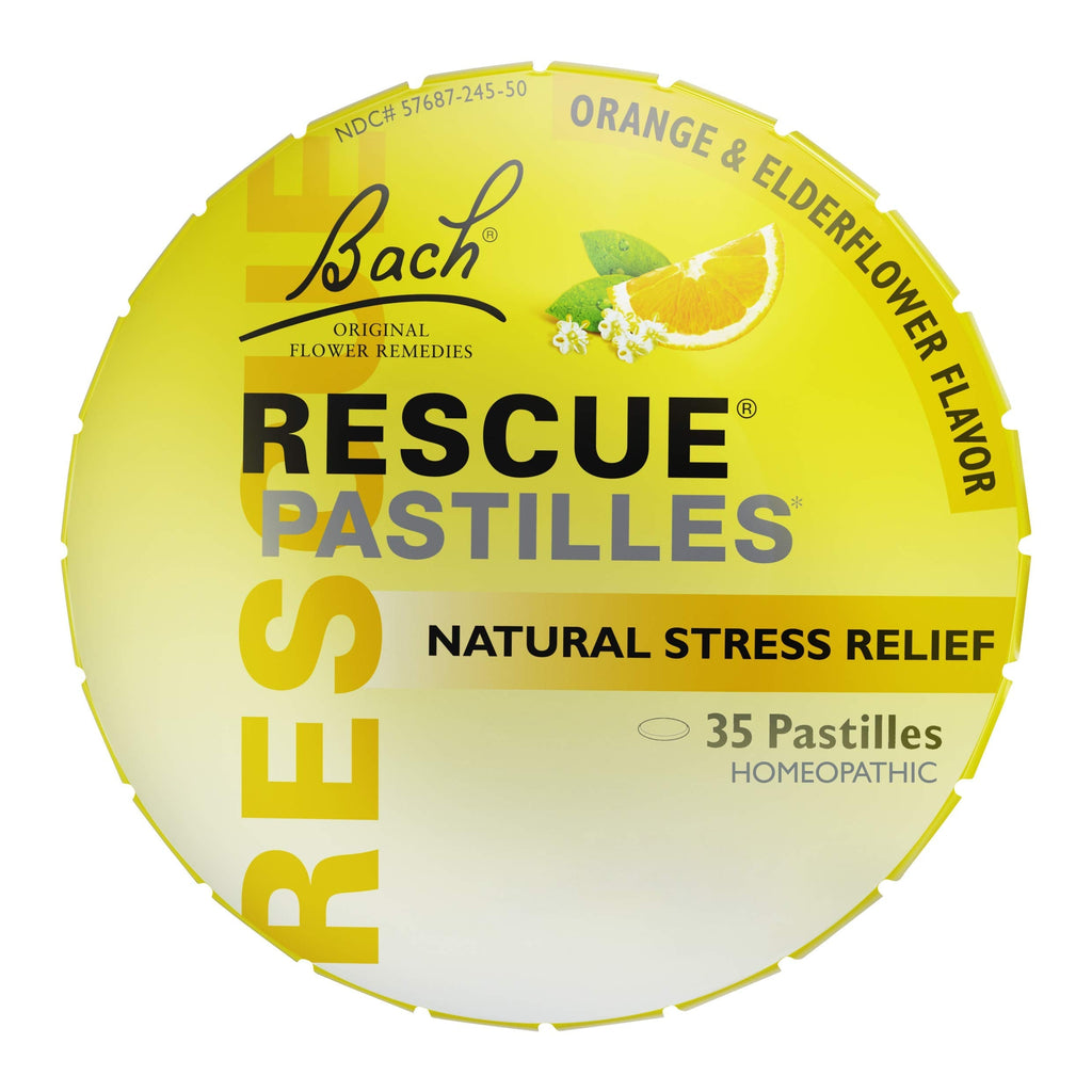 [Australia] - Bach RESCUE PASTILLES, Orange and Elderflower Flavor, Natural Stress Relief Lozenges, Homeopathic Flower Remedy, Vegetarian, Gluten and Sugar-Free, 35 Count Orange & Elderberry 