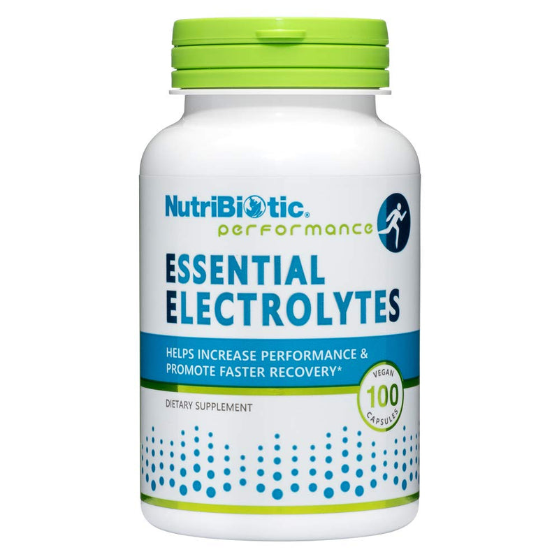 [Australia] - NutriBiotic Essential Electrolytes, 100 Ct Capsules | Supports Increased Performance & Faster Recovery | Pharmaceutical Grade Vitamin C with Electrolytes for Rehydration | Vegan, Gluten-Free & Non-GMO 