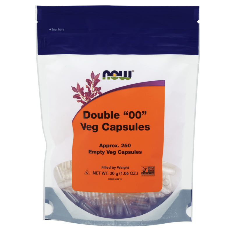 [Australia] - NOW Supplements, Empty Vegetarian Capsules, Double "00", Filled by Weight, Non-GMO Project Verified, 250 Veg Capsules 