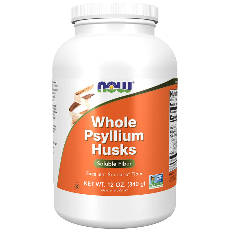 [Australia] - NOW Supplements, Whole Psyllium Husks, Non-GMO Project Verified, Soluble Fiber, 12-Ounce 