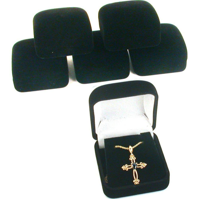 [Australia] - 6 Black Flocked Earring Pendant Jewelry Gift Boxes 