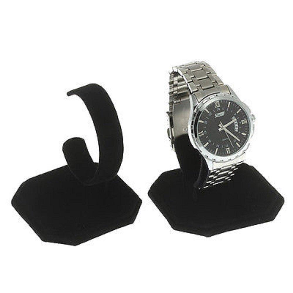 [Australia] - FindingKing 3 Black Velvet Watch Jewelry Bracelet Display Stands 