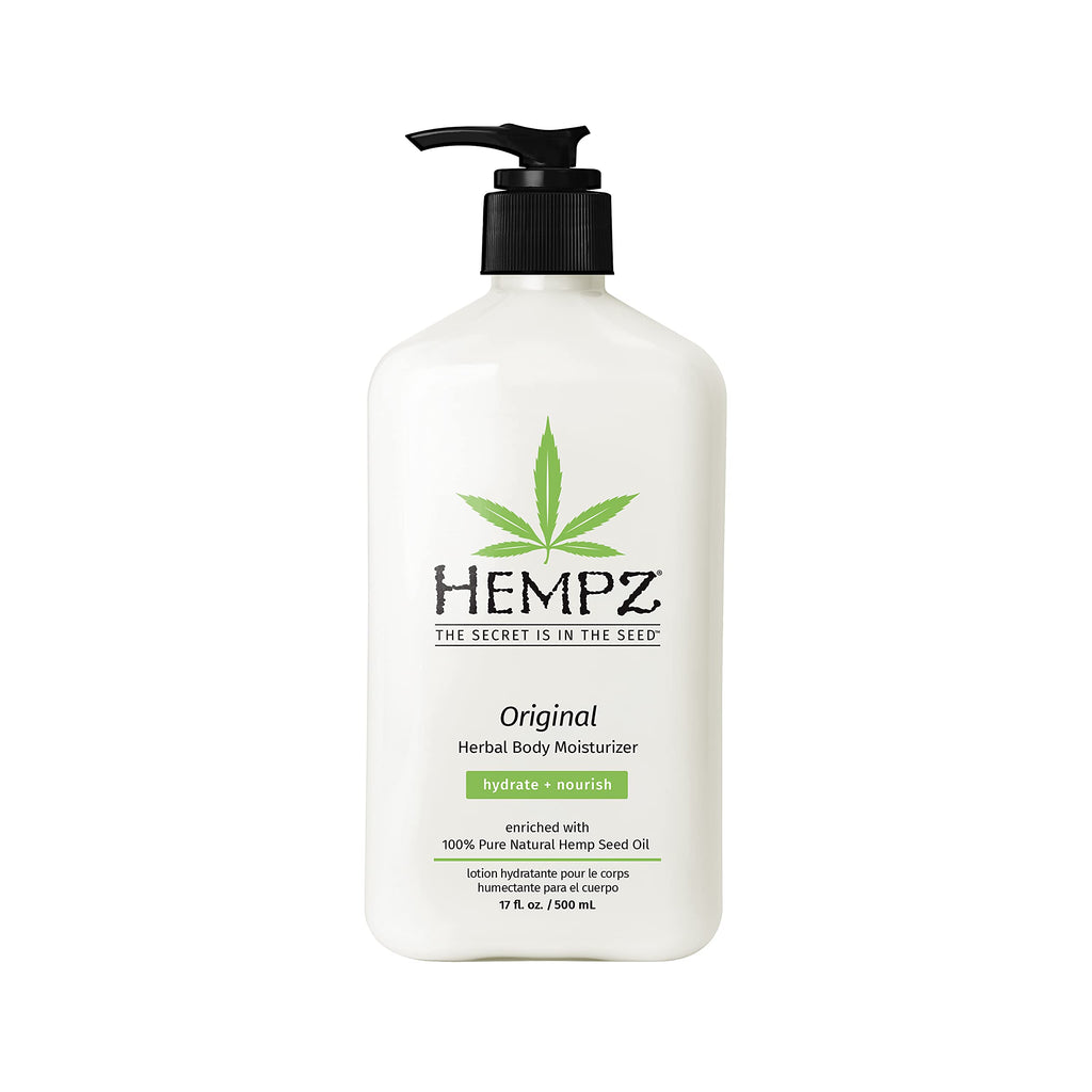 [Australia] - Hempz Original, Natural Hemp Seed Oil Body Moisturizer with Shea Butter and Ginseng, 17 Fl Oz, Pure Herbal Skin Lotion for Dryness - Nourishing Vegan Body Cream in Floral and Banana Original Scent 