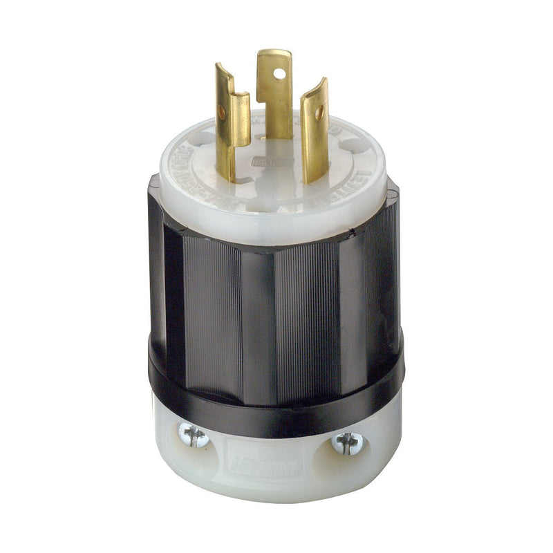 [Australia] - Leviton 2321 20 Amp, 250 Volt, NEMA L6-20P, 2P, 3W, Locking Plug, Industrial Grade, Grounding - Black-White 