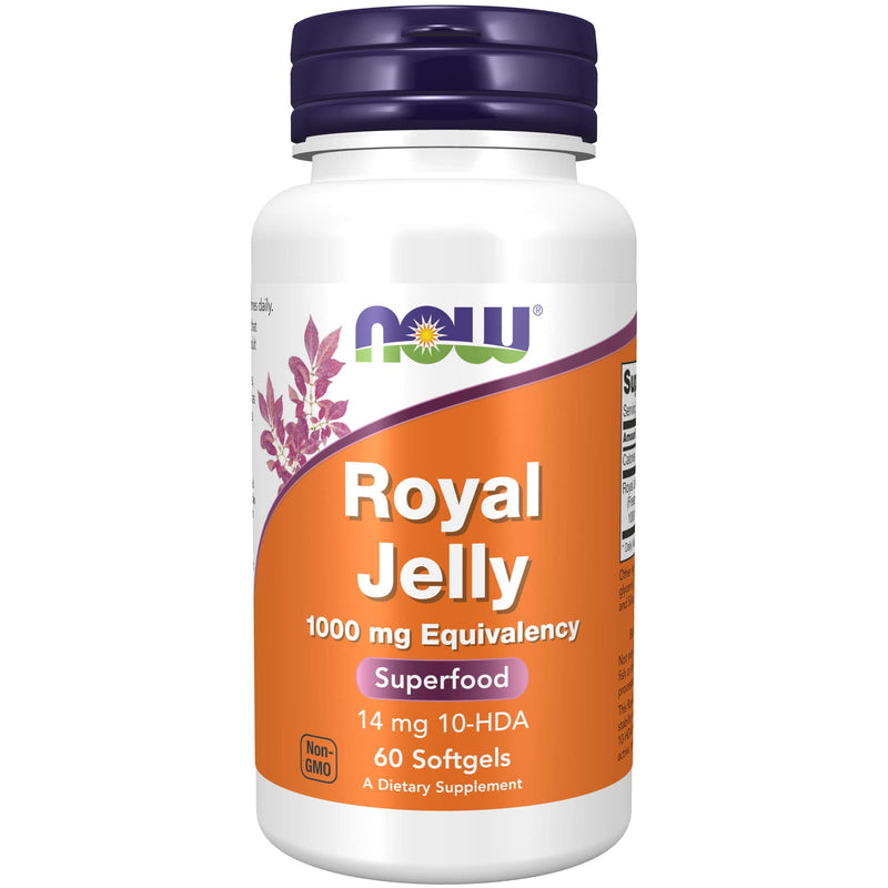 [Australia] - NOW Supplements, Royal Jelly 1000 mg with 10-HDA (Hydroxy-D-Decenoic Acid), 60 Softgels 