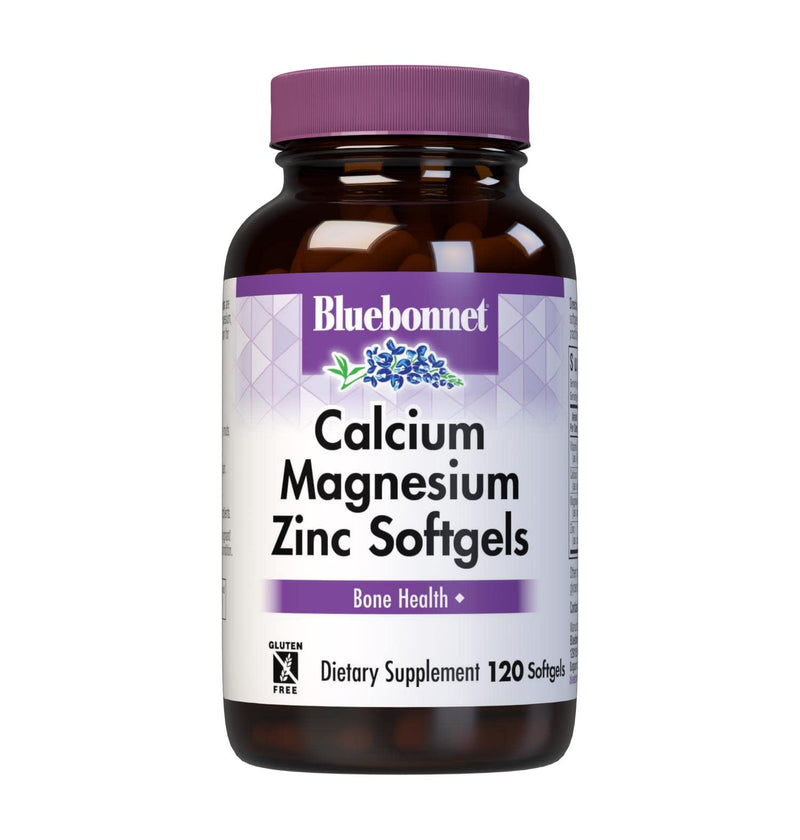 [Australia] - Bluebonnet Nutrition Calcium Magnesium Zinc Plus Vitamin D3, 1000 mg of Calcium, 500 mg of Magnesium and 15 mg of Zinc, 400IU Vitamin D3, For Strong Healthy Bones*, Gluten-Free, Dairy-Fee, 120 softgel 