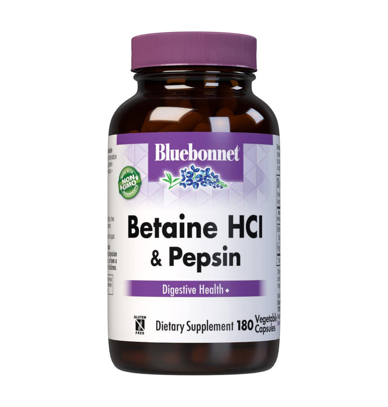 [Australia] - BlueBonnet Betaine HCI Plus Pepsin Vegetarian Capsules, 180 Count, White (743715008977) 