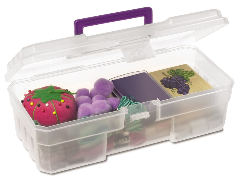 [Australia] - Akro-Mils 12-Inch ProBox Plastic Art Supply, Hobby or Craft Storage Toolbox, Model 09912CLPUR, (12-Inch x 5-1/2-Inch x 4-Inch), Clear 