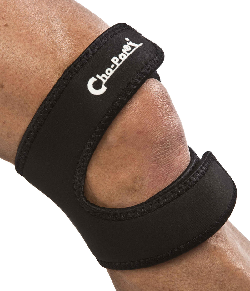 [Australia] - Cho-Pat Dual Action Knee Strap, Provides Full Mobility and Pain Relief for Arthritic, Weakened Knees, Tendonitis, Osgood Schlatter’s, Meniscus Tears, and Chondromalacia, Black, Medium 