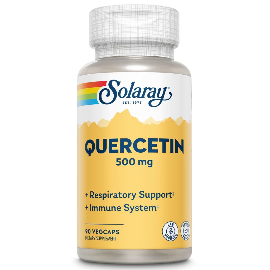 [Australia] - Solaray Quercetin 500 mg, Supports Sinus, Respiratory, Immune Function & Normal, Healthy Uric Acid Levels, 90 VegCaps 90 Count (Pack of 1) 