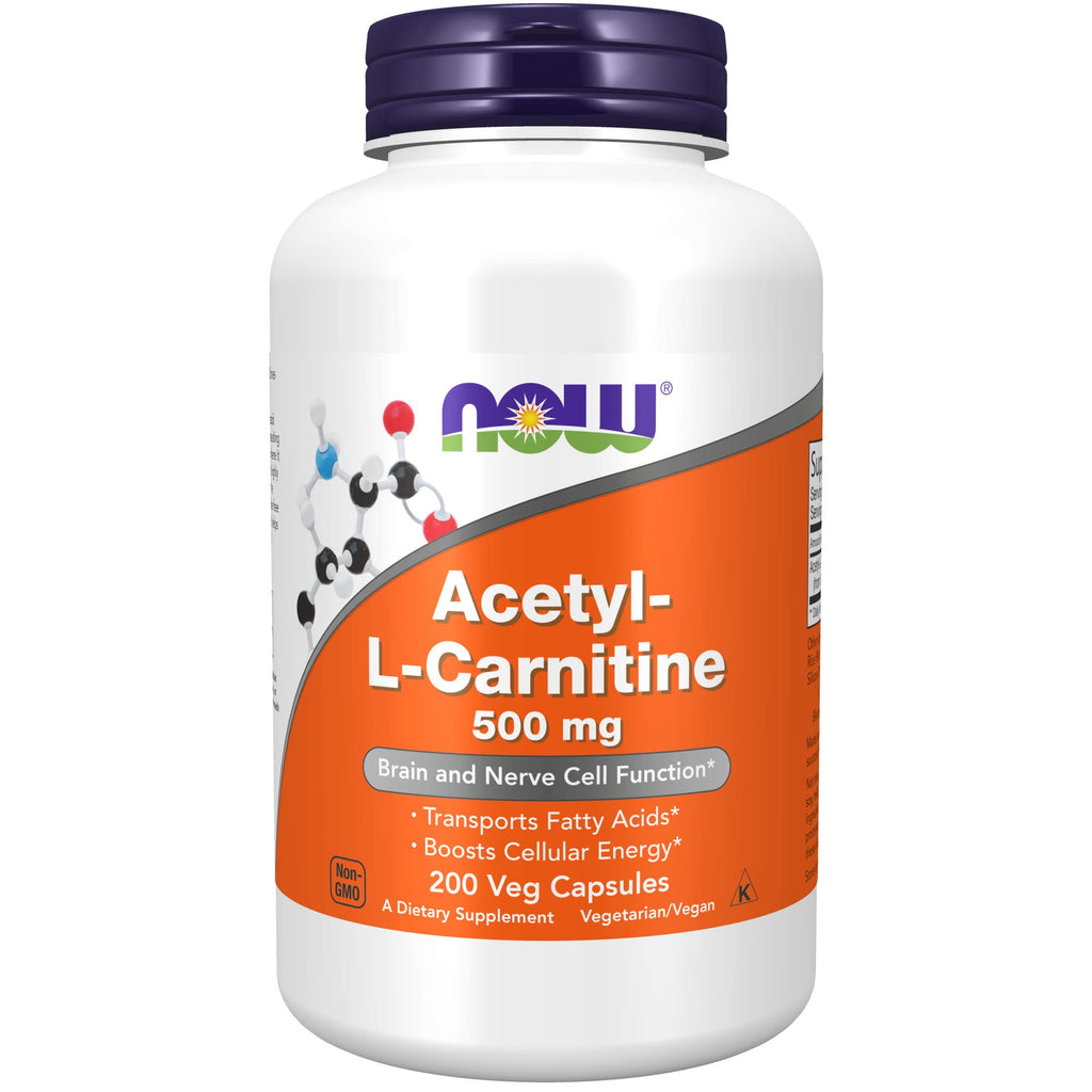 [Australia] - NOW Supplements, Acetyl-L Carnitine 500 mg, Amino Acid, Brain And Nerve Cell Function*, 200 Veg Capsules 