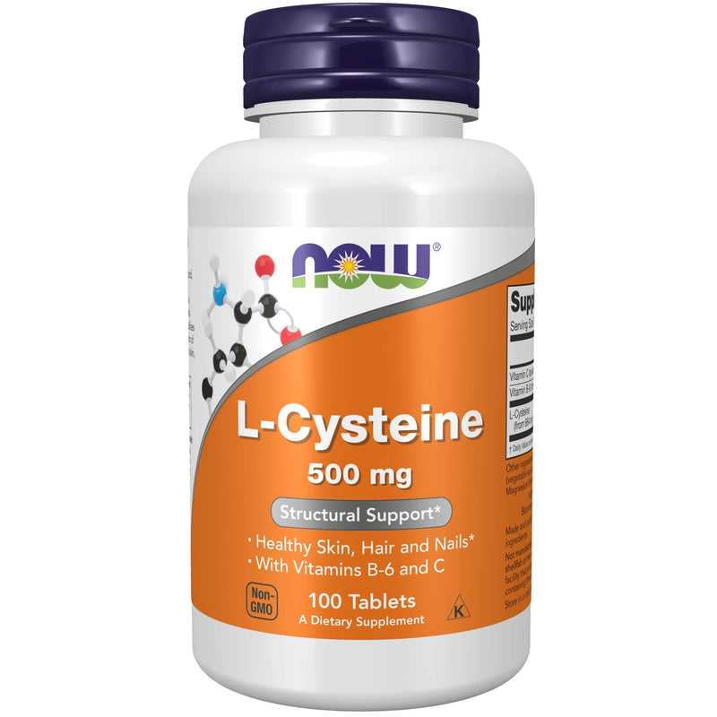 [Australia] - NOW Supplements, L-Cysteine 500 mg with Vitamins B-6 and C, Structural Support*, 100 Tablets 100 Count (Pack of 1) 