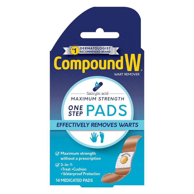 [Australia] - Compound W Wart Remover Maximum Strength One Step Pads, 14 Medicated Pads 