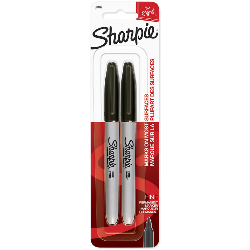 [Australia] - Sharpie 30162PP Permanent Markers, Fine Point, Black, 2 Count 