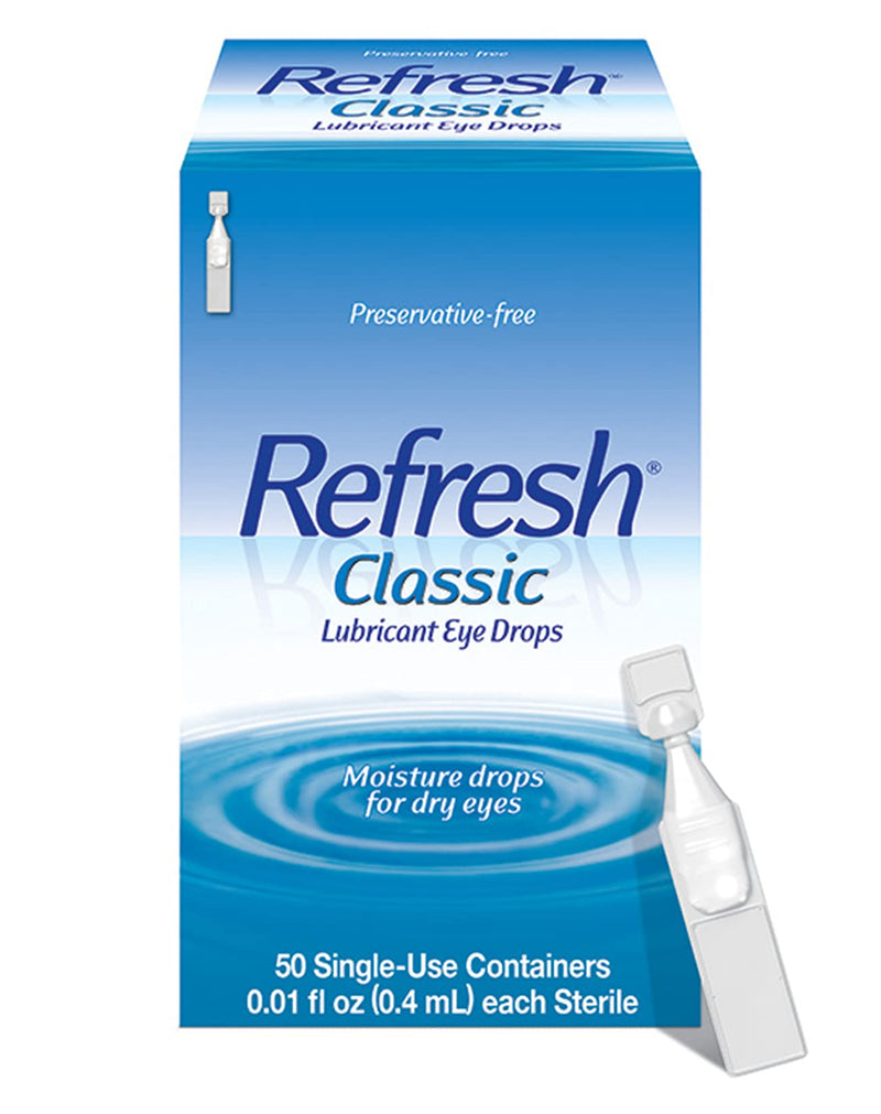 [Australia] - Refresh Classic Lubricant Eye Drops, Preservative-Free,0.01 Fl Oz Single-Use Containers, 50 Count (Pack of 1), Packaging May Vary 50 Count (Pack of 1) 