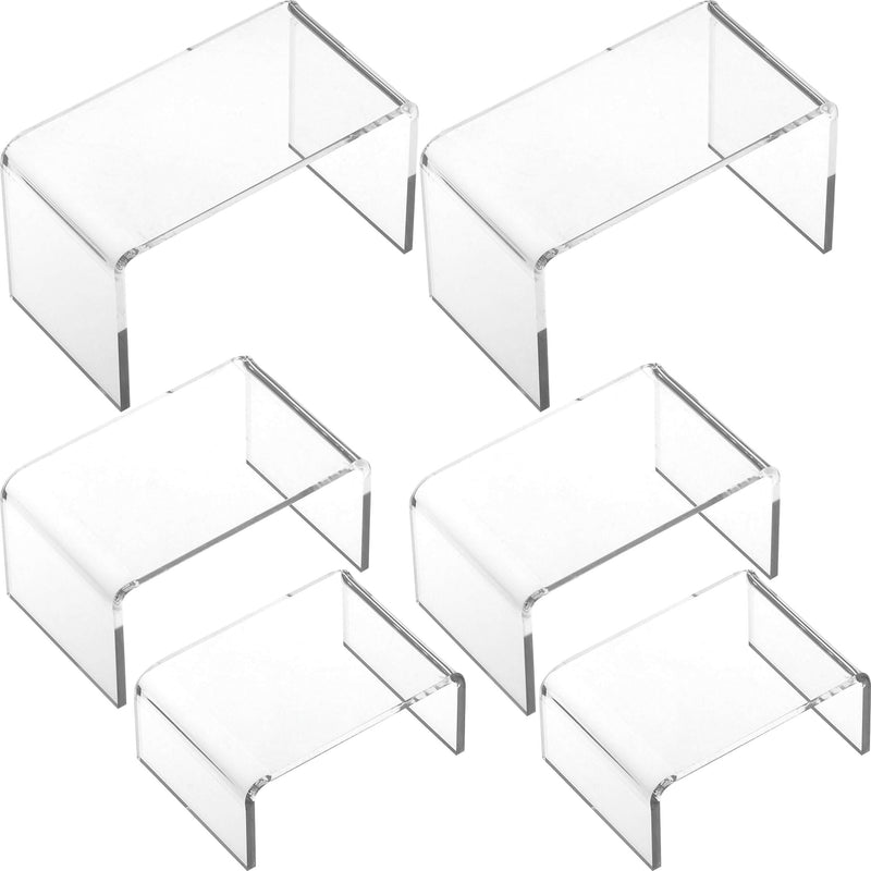 [Australia] - FindingKing 6 Clear Acrylic Jewelry Display Risers Showcase Fixtures 